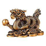 Figura Dourada De Dragão Chinês