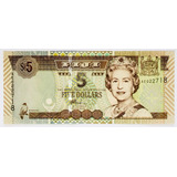 Fiji Bela Cédula De 5 Dollars 2002 F E Rainha