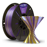Filamento Impressão 3d Duo Color Dourado 1 75mm Voolt Cores Cor Lilás E Dourado