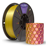Filamento Para Impressora 3d Pla Duo Color Silk 1 75mm E 1kg Cores Ametista E Dourado