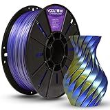 Filamento PLA Duo Color High Speed 1Kg 1 75mm Duas Cores Efeito Bicolor Impressora 3D FDM Voolt3D Azul Safira E Dourado V Silk 