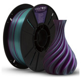 Filamento Pla Duo Color V silk Premium Cor Ametista E Verde Voolt3d