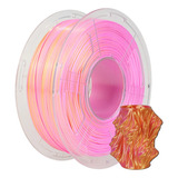 Filamento Pla Silk Dual Color Sunlu 1 75mm 1kg Multi Color Cor Pink Dourado Dual Color Pink Gold
