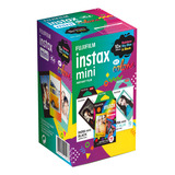 Filme Instax 30 Cor Borda Preta Azul Claro Coloridas