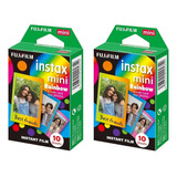 Filme Instax Mini Instantâneo Fujifilm Com 20 Fotos Rainbow