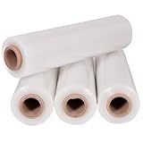 Filme Plástico Stretch Para Embalagem 4 Rolos Transparente 500mm X 200 Metros 25 Micras