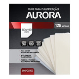 Filme Plastificação Aurora Tamanho Rg 100 Folhas 125 Micras