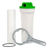 Filtro Caixa Dágua Ou Cavalete Poe Eco 9 3 4 Polipropileno Hidrofiltros Retenção De Sujeira Cor Branco E Verde