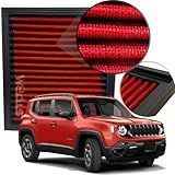 Filtro De Ar Esportivo Compatível Com Jeep Renegade Motor 1 8 16v Evo Ano 2016 A 2021 Limited Edition Longitude Flex Sport Custom Night Eagle Std