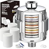 Filtro De Chuveiro De 20 Estágios Para água Dura Com 4 Cartuchos Filtro De água De Chuveiro De Alto Rendimento Para Remover Cloro Flúor E Outras Impurezas Melhora A Condição Da Pele Protege O