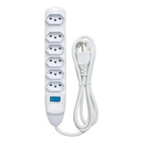 Filtro De Linha Extensão In tech 5 Metros 6 Tomadas Bivolt Cor Branco 127 220v