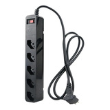 Filtro De Linha Iclamper Energia 5 Tomadas Dps Protetor Elétrico Cabo 1 Metro Cor Preto 127v 220v
