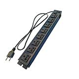 Filtro De Linha Universal 08 Tomadas Corpo Metálico Ferro Tomada Antiga Americana Chata