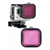 Filtro De Mergulho Magenta Para Caixa Estanque Padrao Gopro