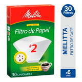 Filtro Descartável Para Café Melitta N 2   6 Kits Com 30 Unidades Por Caixa