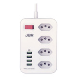 Filtro Elétrico 4 Tomadas 4x Saídas Usb Extensor 2 Metros Cor Branco 127v 220v