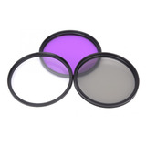 Filtro Lente 49mm Uv Cpl Fld Câmera Canon Nikon Sony 3 Pçs