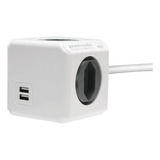 Filtro Linha Cubo 4 Tomadas 2 Usb 2 4a Pwc x4u 3m Cabo Extensão
