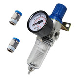 Filtro Regulador Ar Compressor 1 4 Completo Mangueira 6mm
