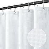 Final Friday Tecido De Cortina De Chuveiro Branca- Cortinas De Chuveiro Waffle Para Banheiro- Cortina De Banho De Luxo De Hotel- Conjunto De Decoração De Banheiro Boho Com Ilhós- Lavável- Sem Ganchos