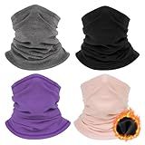 Finvizo Aquecedor De Pescoço De Inverno Para Homens E Mulheres Pacote Com 4 Máscaras De Esqui Com Proteção Facial À Prova De Vento Cachecol Balaclava De Lã Para Esportes Ao Ar Livre Em Clima Frio