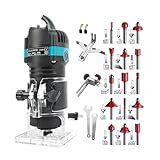 FINYQBET 110V Tupia Laminadora Manual - Fresadora De Madeira Portátil- 800W- 30000 RPM- Com 15 Brocas E Acessórios- Tupia Manual-Ideal Para Trabalhos Em Madeira- Artesãos E Profissionais De DIY