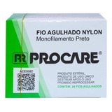 Fio Agulhado Nylon 1 0 Preto Procare 24 Unidades