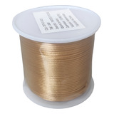 Fio Cordão Cetim De Seda Rabo De Rato 1mm Dourado 100 Metros