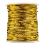 Fio Cordão Metalizado Dourado 1 5mm 100 Metros