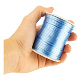 Fio De Seda Azul Hortênsia Cordão Rabo De Rato 2mm Nybc Cor Azul Hortência