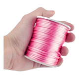 Fio De Seda Rosa Bebê Cordão Rabo De Rato 2mm Nybc