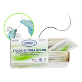 Fio De Sutura Nylon 6 0 Com Agulha Curva 20mm 24un Supermedy