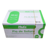 Fio De Sutura Nylon Agualhado 2 0 Caixa C 24 Estéril Preto