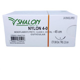 Fio De Sutura Shalon Medical Nylon 4 0 Estéril 45cm Cx 24un