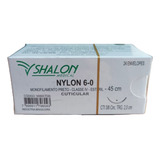 Fio De Sutura Shalon Medical Nylon 6 0 Estéril 45cm Cx 24un
