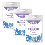 Fio Dental Cabo Suporte Flosser Kids Infantil Conjunto 150un