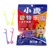Fio Dental Colorido Infantil Kit C 3 Pacotes C 96 Unids Cada