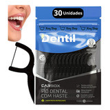 Fio Dental Dentil Haste Carvão Limpeza