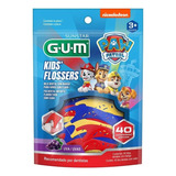 Fio Dental Infantil Flosser Paw Patrol Gum Com 40 Unidades