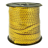 Fio Galão Paetê Artesanato Dourado 4mm 10m