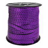 Fio Galão Paetê Artesanato Roxo 8mm 10m