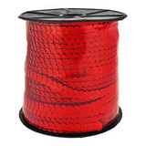 Fio Galão Paetê Artesanato Vermelho 6mm 10m