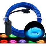 Fio Led Cordão Fita 3 Velocidades C Controle A Pilha 3mt Luz Azul Tensão De Operação 3v 2 Pilhas