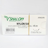 Fio Sutura Cirúrgico Nylon Preto 5 0 C ag 3 8 Trg 2cm C 24un