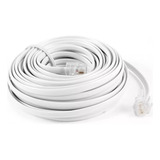 Fio Telefone Liso Cabo 4 Vias Rj11 10 Metros Branco 5uni 
