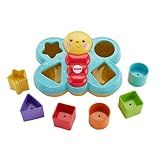 Fisher Price Encaixa Borboleta Com 6 Blocos De Formas Coloridas Desenvolvimento Motor Brinquedo Para Bebês A Partir De 6 Meses
