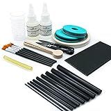 FishTrip Kit De Reparo De Vara De Pesca Completo Com Epóxi Kit De Construção De Varas De Fibra De Carbono De 10 Unidades Cola Ab Linha De Embrulho Para Haste De Fundição Giratória De Água Salgada D