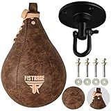 FISTRAGE Bolsa De Boxe Speed Ball De Couro MMA Muay Thai Training Punching Dodge Striking Kit Com Equipamento De Plataforma Giratória Para Treino Speedball Kicking Bege 