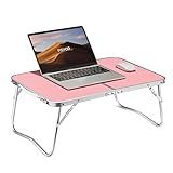FISYOD Mesa Dobrável Para Laptop Mesa De Colo De Cama Mesa De Bandeja De Café Da Manhã Mesa Portátil Para Leitura De Desenho De Piquenique Dobrável Ao Meio Com Espaço Interno De Armazenamento Rosa 