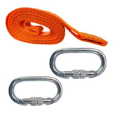 Fita 22kn Anel Ancoragem 120cm 25mm E 2 Mosquetão Oval 25kn